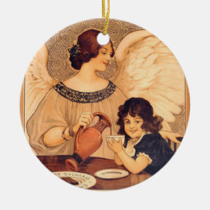 Chocolate Engel Französisch Antiquität Keramikornament