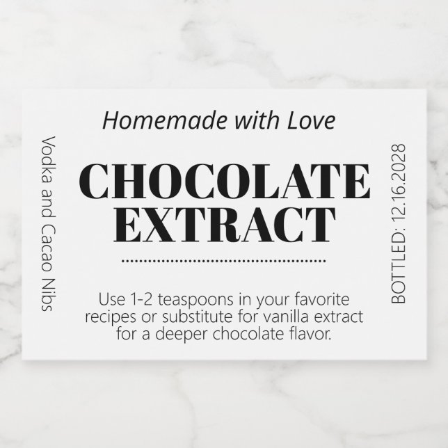 Chocolate Extract Modern Label Sticker ZEX_001g (Einzelnes Label)