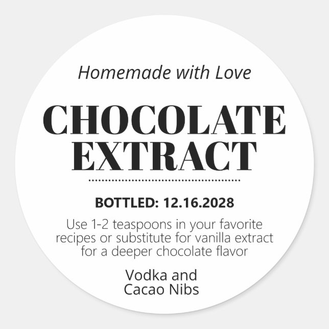 Chocolate Extract Modern Label Sticker ZEX_001g (Vorderseite)