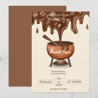 Chocolate Fondue Party Invitation – Sweet & Cozy Einladung