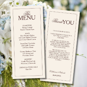 Chocolate Formell Altes Geld Hochzeitsmenü Danke Programm