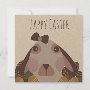 Chocolate Happy Oaster Eggs Bunny Carrots Kraft Karte