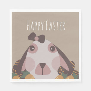 Chocolate Happy Oaster Eggs Bunny Carrots Serviette