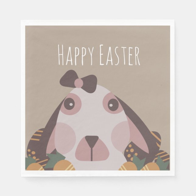 Chocolate Happy Oaster Eggs Bunny Carrots Serviette (Vorderseite)