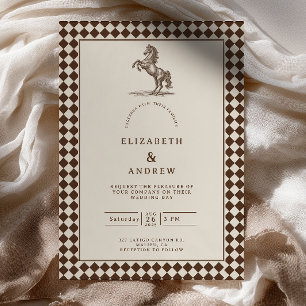 Chocolate-Harlekin-Reiterhochzeit Einladung