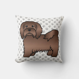 Chocolate Havanese Süßer Cartoon-Hund & Pfoten Kissen
