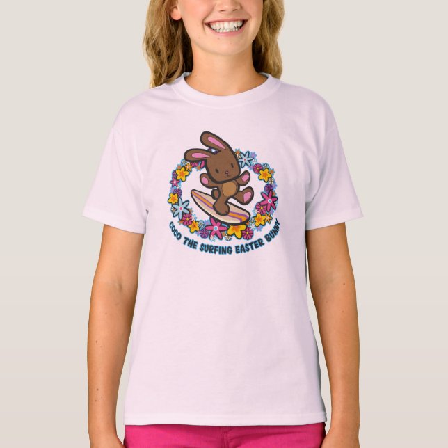 Chocolate Hawaiian Surfing Osterfest Sonniger Cart T-Shirt (Vorderseite)