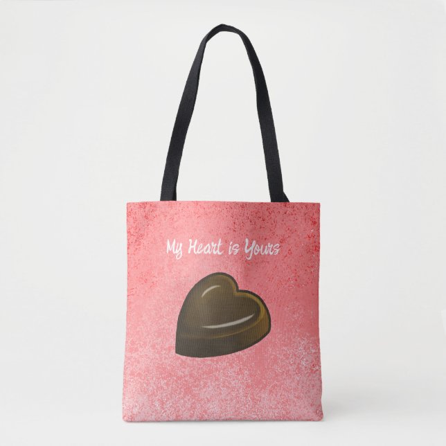 Chocolate Heart Valentines Day Tasche (Vorderseite)