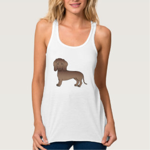 Chocolate Kurzhaar-Dachshund Süßer Cartoon-Hund Tank Top