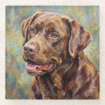 Chocolate Lab Art Coasters