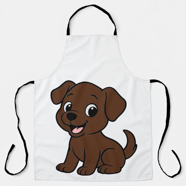 Chocolate-Lab-Cartoon Schürze (Vorderseite)