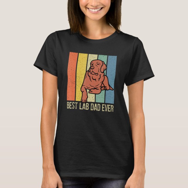 Chocolate Lab Dad Labrador Retriever Retro Matchin T-Shirt (Vorderseite)