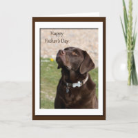 Chocolate Lab Dog Blank Father's Day Card