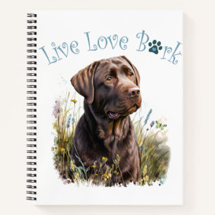 Chocolate Lab Hundefreundin Floral Notizbuch
