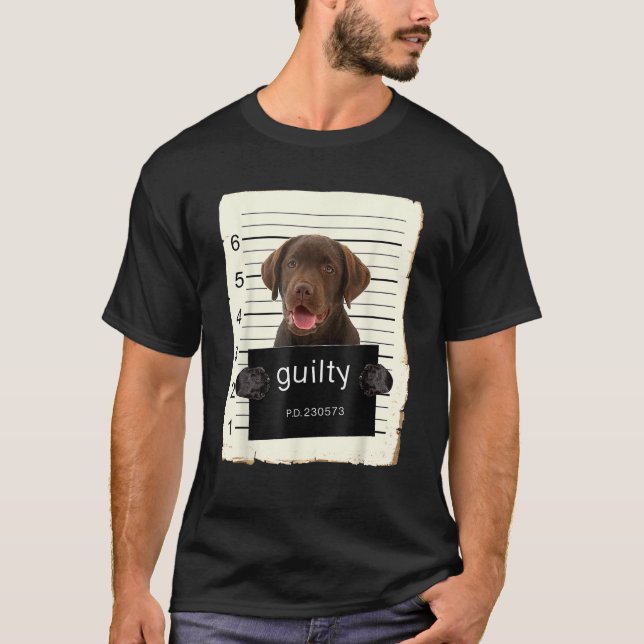 Chocolate lab Labrador Dog Mug Shot Bad Dog With G T-Shirt (Vorderseite)