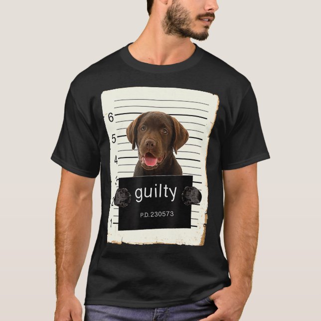 Chocolate lab Labrador Dog Mug Shot Bad Dog With T-Shirt (Vorderseite)