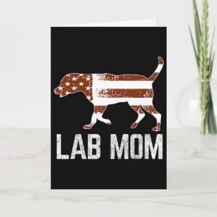 Chocolate Lab Mom Vintage Patriotischer Labrador A Karte