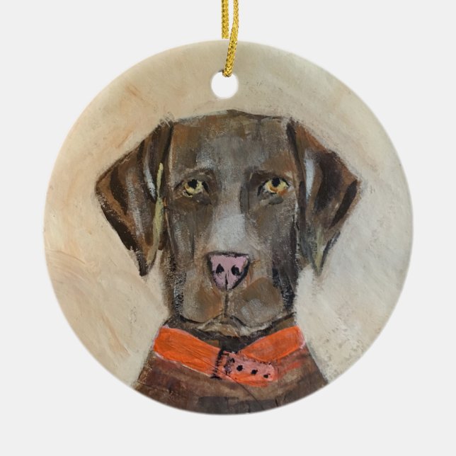 Chocolate Lab Ornament Dog Christmas Labrador (Vorne)