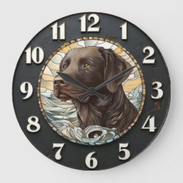 Chocolate Labrador Brown Labrador Große Wanduhr