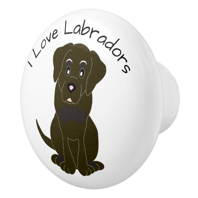 Chocolate Labrador Dog Design Keramikknauf (Rechts)