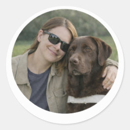 Chocolate Labrador Führhund Partnerschaft – Frau Runder Aufkleber