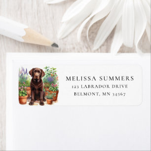 Chocolate-Labrador-Garten-Rücksende-Adressetikett