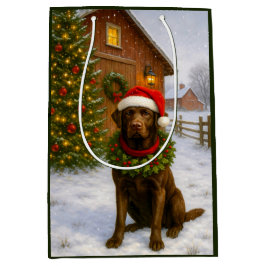 Chocolate Labrador Holiday  Mittlere Geschenktüte