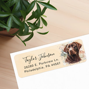 Chocolate-Labrador-Hund Rücksendeadressetikett