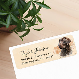 Chocolate-Labrador-Hund Rücksendeadressetikett