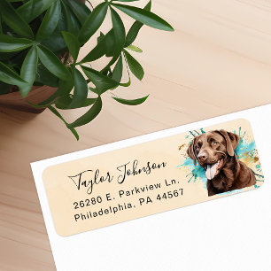 Chocolate-Labrador-Hund Rücksendeadressetikett