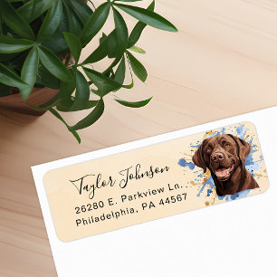 Chocolate-Labrador-Hund Rücksendeadressetikett