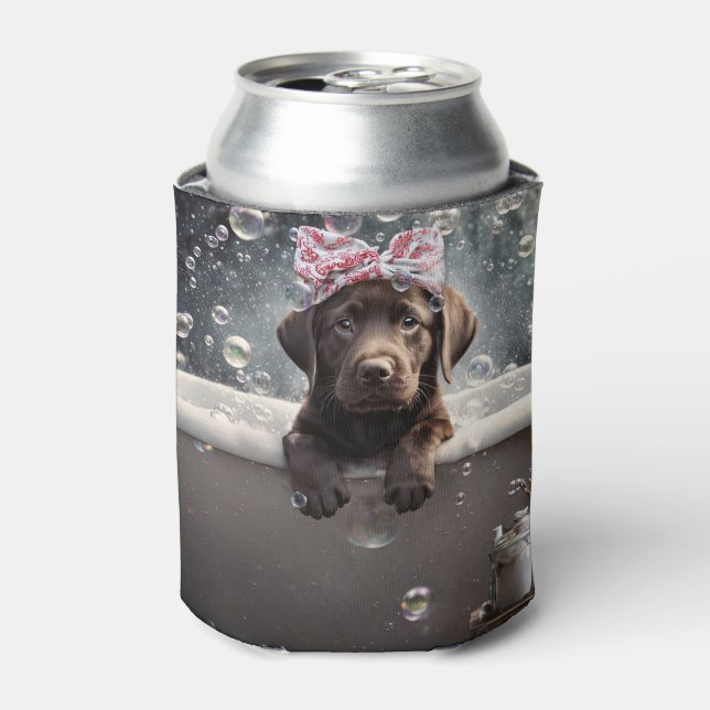 Chocolate Labrador Puppy Dog Spa Cute Dosenkühler (Kanne Vorderseite)
