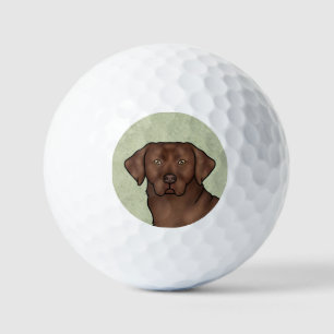 Chocolate Labrador Retriever Cartoon-Hund Kopf Golfball