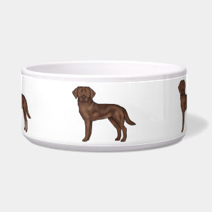 Chocolate Labrador Retriever Cartoon Lab Hund Kuns Napf