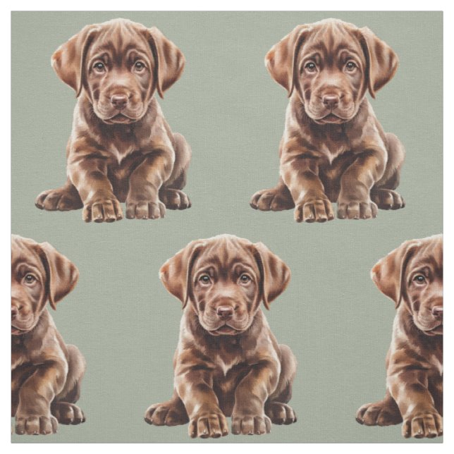 Chocolate Labrador Retriever Hund  Stoff (Muster)