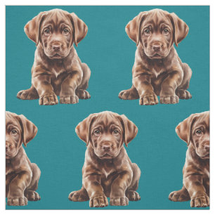 Chocolate-Labrador-Retriever-Hundefabric Stoff