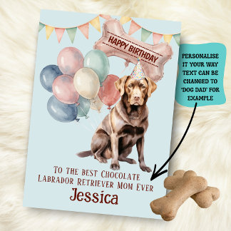 Chocolate Labrador Retriever Hundemama/Hundepapa G Karte