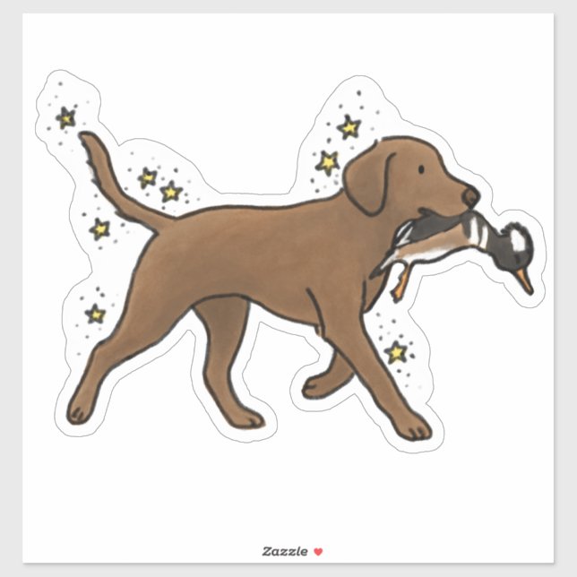 Chocolate Labrador Retriever Jagd Auto Aufkleber (Blatt)