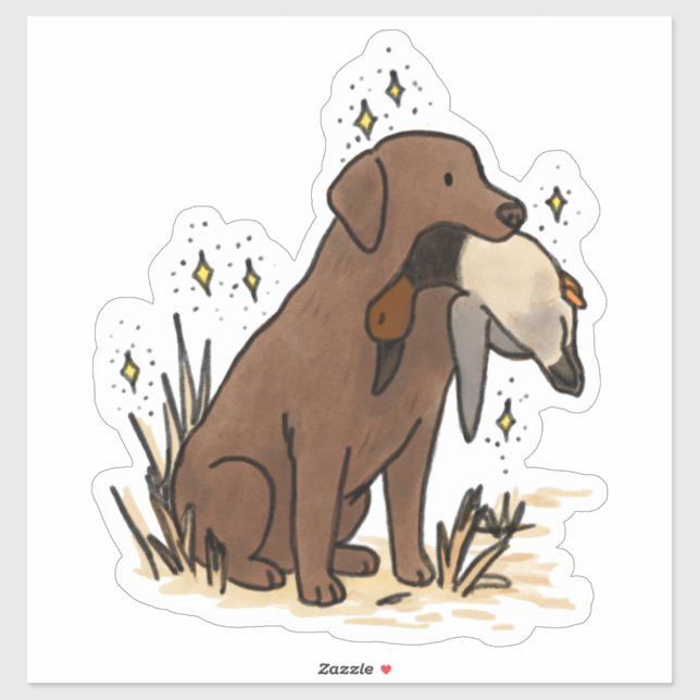 Chocolate Labrador Retriever Jagd Auto Aufkleber (Blatt)