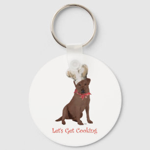 Chocolate Labrador Retriever Kochen Schlüsselanhänger