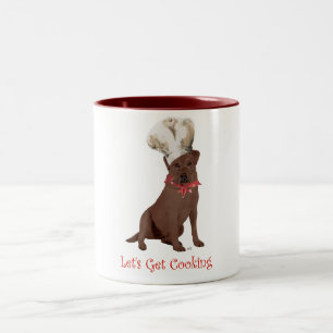 Chocolate Labrador Retriever Kochen Zweifarbige Tasse