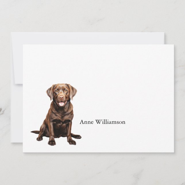 Chocolate Labrador Retriever Note Card Dankeskarte (Vorderseite)