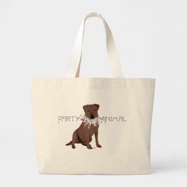 Chocolate Labrador Retriever Party Jumbo Stoffbeutel (Vorne)