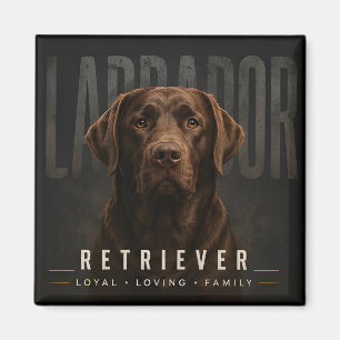 Chocolate Labrador Retriever Treu Liebend Familie Magnet