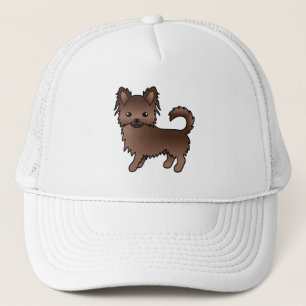 Chocolate Langhaar Chihuahua Süßer Cartoon-Hund Truckerkappe