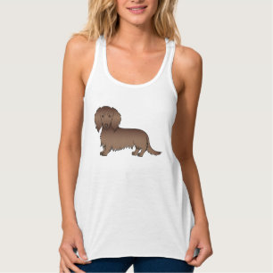 Chocolate Langhaar-Dachshund Süßer Cartoon-Hund Tank Top