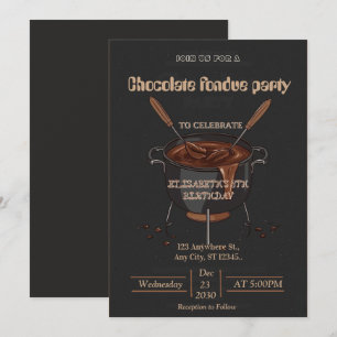Chocolate-Liebhaber-Fondue-Party-Einladung Einladung