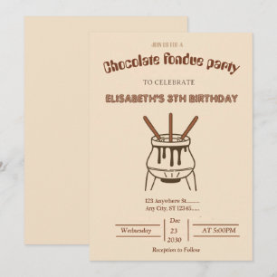 Chocolate-Liebhaber-Fondue-Party-Einladung Einladung