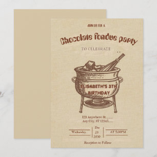 Chocolate-Liebhaber-Fondue-Party-Einladung Einladung