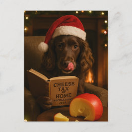 Chocolate /liver cocker spaniel Christmas postcard Postkarte